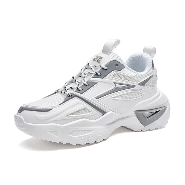 Mens New IHSTA Sneakers White and Grey Mens Mesh Sneakers Product Image