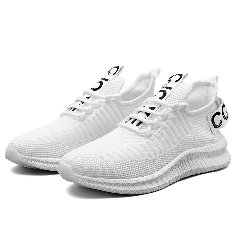 ELEWHVTË™ | Fallz Sneakers White Mens Mesh Sneakers Product Image Both Sneakers Side