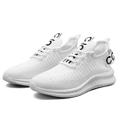 ELEWHVTË™ | Fallz Sneakers White Mens Mesh Sneakers Product Image Both Sneakers Side